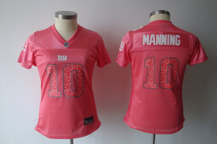 Giants #10 Eli Manning Red Women's Sweetheart Stitched NFL Jersey